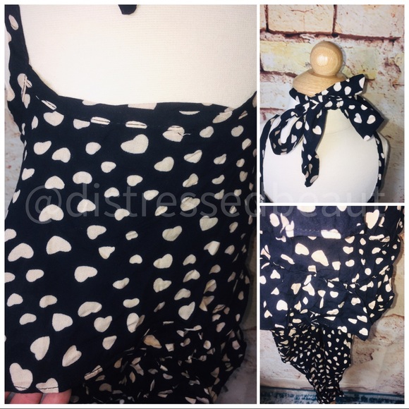 NWT Black 2PC Sweetheart Polka Dot Jumpsuit Set - Picture 7 of 14